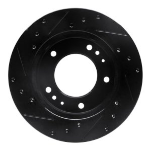Kia Sportage Brake Rotor (1) - Front Right - R1 Concepts - Drilled & Slotted - Black - `95-`02